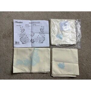 Herrschners SHADES OF AUTUMN Stamped Cross Stitch 1 RUNNER & 8 NAPKINS No FLOSS